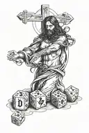 Christ , my daughter, dnd dice tattoo design idea