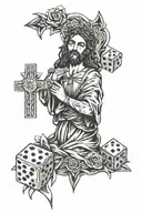 Christ , my daughter, dnd dice tattoo design idea