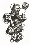 Christ , my daughter, dnd dice tattoo design idea
