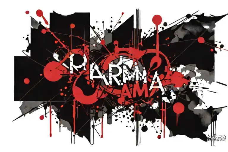 karma written tattoo design idea