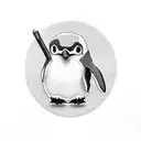 cute penguin with Glock  tattoo design idea