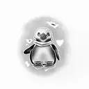 cute penguin with Glock handgun tattoo design idea