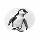 cute penguin with Glock handgun tattoo design idea