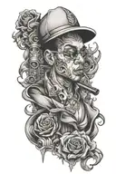 oldschool hip-hop gangsta sleeve tattoo tattoo design idea