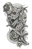 oldschool hip-hop gangsta sleeve tattoo tattoo design idea