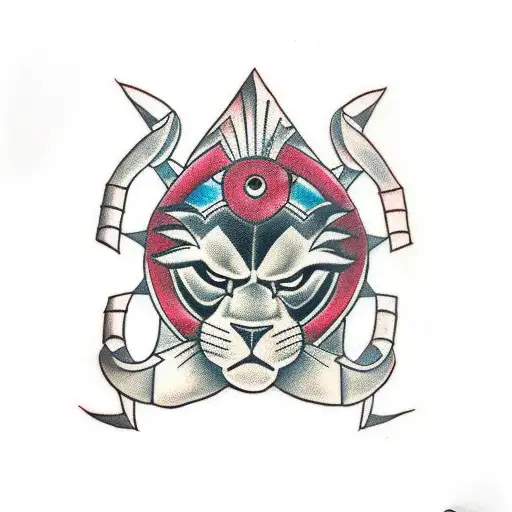 three eyed black panther tattoo design idea
