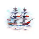 ocean ship tattoo design idea