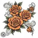 Gemini zodiac sign intertwined with roses blooming tattoo design idea