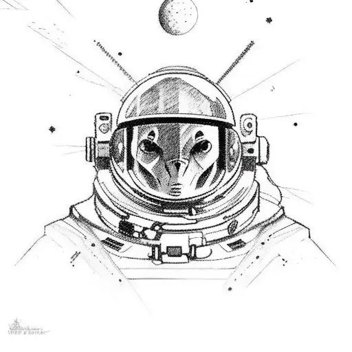 space cowboy tattoo design idea