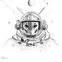 space cowboy tattoo design idea