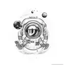 space cowboy tattoo design idea