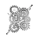 half sleeve with multiple hand tools,  gears, hammer, screw drivers,wrenches tattoo design idea
