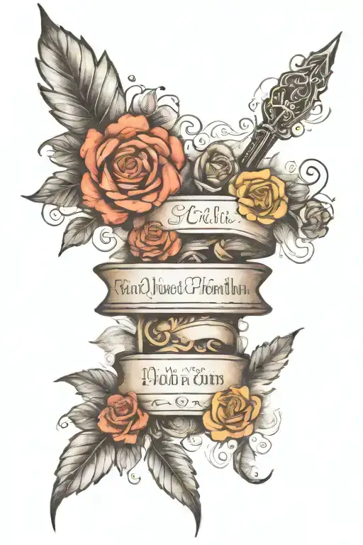 bible verse with shaded clouds surrounding tattoo design idea
