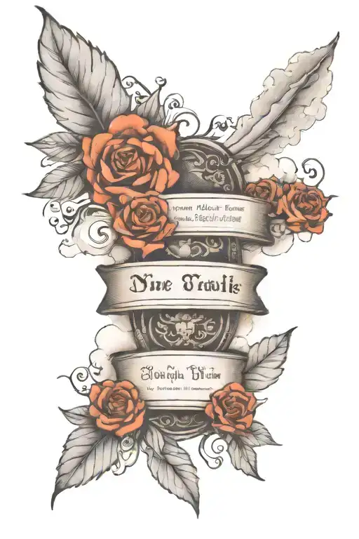 bible verse with shaded clouds surrounding tattoo design idea