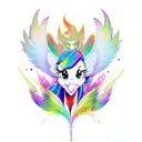 A tattoo of a demonic my little pony with colorful wings tattoo design idea