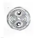 A yin yang symbol with a dragon and IT elements in black-grey style tattoo design idea