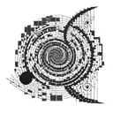 A Fibonacci spiral made of binary code, symbolizing the intersection of software engineering and mathematics tattoo design idea
