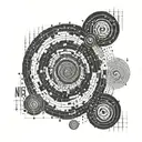A Fibonacci spiral made of binary code, symbolizing the intersection of software engineering and mathematics tattoo design idea