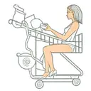 sexy lady pushing a shopping cart filled tattoo design idea