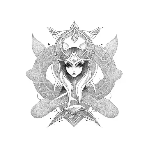 triple goddess Nyx  tattoo design idea