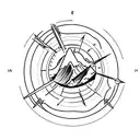 A minimalist mountain range with a compass in the center, symbolizing your love for hiking and your ability to navigate challenges in your managerial role. tattoo design idea