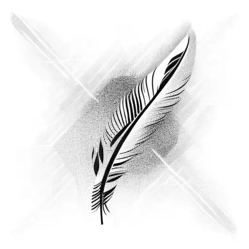 feather and birds tattoo design idea