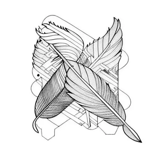 feather Nd birds tattoo design idea