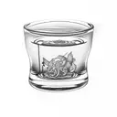  whiskey glass and ashtray tattoo design idea
