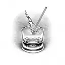  whiskey glass and ashtray tattoo design idea