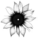 half sunflower and half sun tattoo design idea