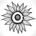 half sunflower and half sun tattoo design idea