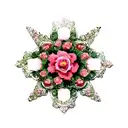 Maltese Cross with roses and peonies. tattoo design idea