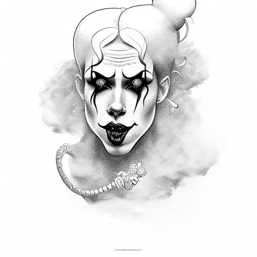 sexy clown  tattoo design idea