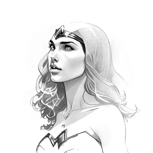 wonder women, gal gadot, sexy tattoo design idea