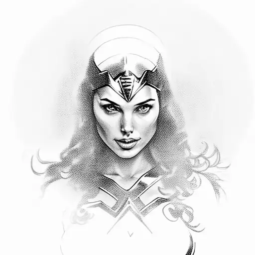 wonder women, gal gadot, sexy tattoo design idea