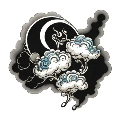 cloud shade on and down the written rosaria tattoo design idea