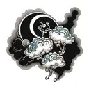 cloud shade on and down the written rosaria tattoo design idea