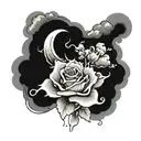 cloud shade on and down the written rosaria tattoo design idea