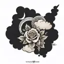 cloud shade on and down the written rosaria tattoo design idea