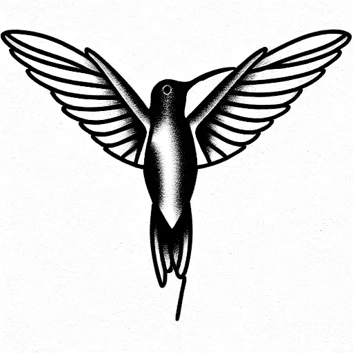 Minimalist hummingbird temporary tattoo, get it here