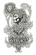 versace logo with midas tattoo design idea