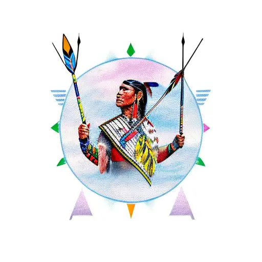 native american arrow  tattoo design idea