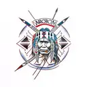 native american arrow  tattoo design idea