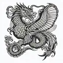 japanese dragon flying eagle tattoo design idea
