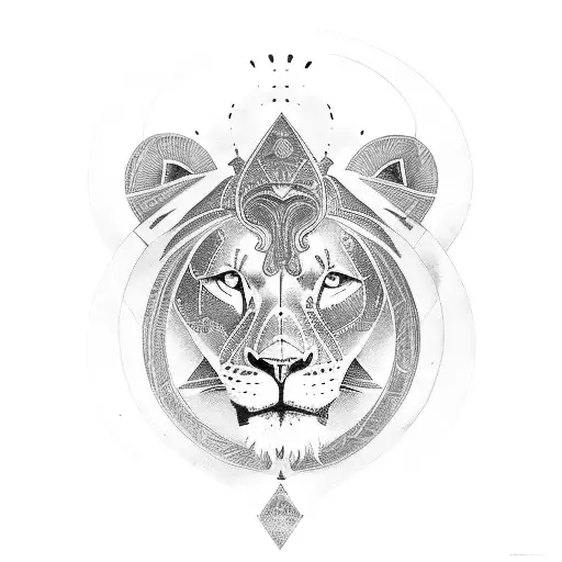 lioness goddess sekhmet tattoo design idea
