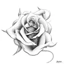 rose and snake tattoo design idea