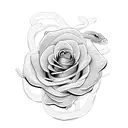 rose and snake tattoo design idea