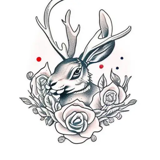 Jackalope tattoo design idea