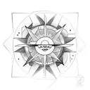 sun and storm inside the triangle tattoo design idea