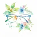 eyeglass with flower tattoo design idea